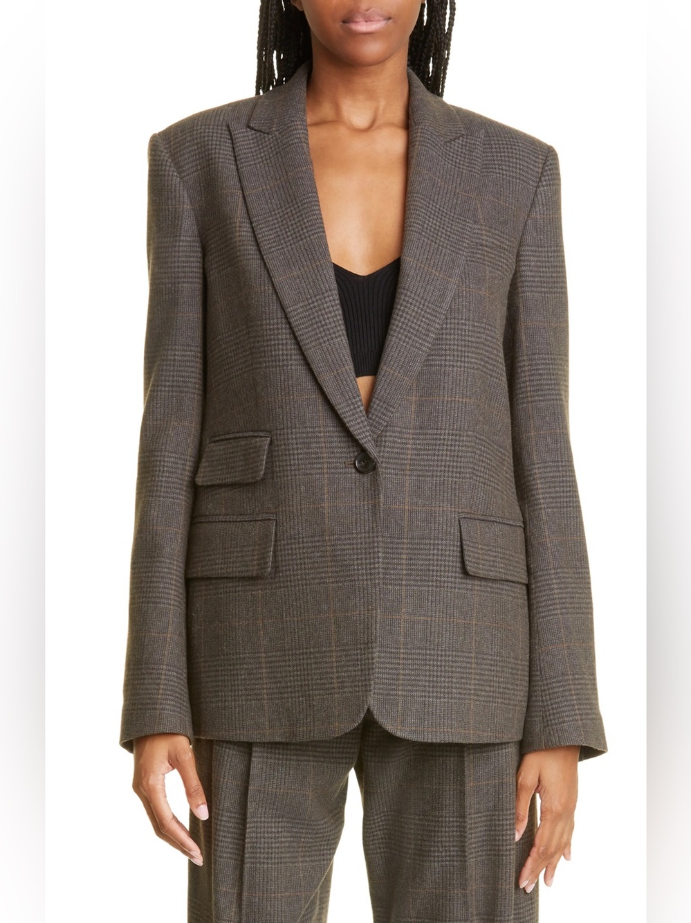 A. L. C. Women Mavis Windowpane Plaid Wool Blend Jacket size 8 retail $695